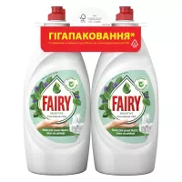 Засіб для ручного миття посуду Fairy Sensitive Чайне дерево і М'ята 2 х 900 мл Фото