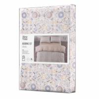 Постельное белье Ardesto Gloria сатин полевые цветы, бежевый полуторный евр Фото