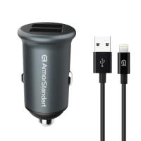 Зарядное устройство Armorstandart 2xUSB QC3.0 Grey + cable Lightning Фото