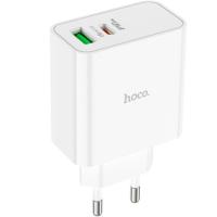 Зарядний пристрій HOCO C113A Awesome 1xUSB-C PD65W + 1xUSB QC3.0 White Фото