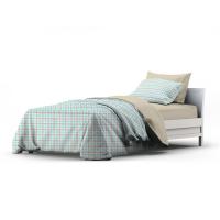 Постельное белье Home Line Клетка кухонная бежево-бирюзовый/бежевый, бязь, по Фото