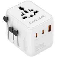 Зарядное устройство Canyon OnTour 20 2xUCB-C + USB-A EU/UK/US/AUS 20W White Фото