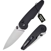 Нож Hightron Birdidi, D2, алюміній, чорний, сатиновий клинок Фото