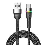 Дата кабель Essager USB 2.0 AM to USB-C 1.0m 3A LED black Фото