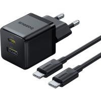 Зарядное устройство Baseus 1xUSB-C 30W + 1xUSB + cable USB-C to USB-C 60W 1.0 Фото