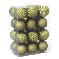 Елочная игрушка Chomik пластикові кульки компл. 24 шт, 3см, оливкові Фото