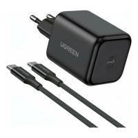 Зарядний пристрій Ugreen USB-C GaN 45W + cable USB-C to USB-C X524 black Фото
