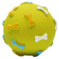 Игрушка для собак MISOKO&CO Мячик с косточками зеленый 7.6 см Фото