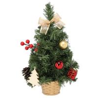 Искусственная елка Chomik прикрашена, червоно-золотистий декор, 30 см Фото