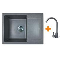 Мийка кухонна Adamant Minimal сірий + змішувач Фото