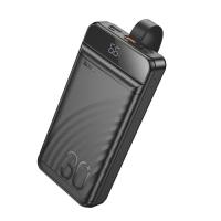 Батарея універсальна HOCO 30000mAh Element PD/20W, QC/22.5W, LED Lamp, Black Фото