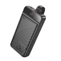 Батарея універсальна HOCO 30000mAh Element PD/20W, QC/22.5W, LED Lamp, Black Фото