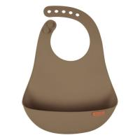 Нагрудничек Lovi Granola силіконовий, коричневий Фото