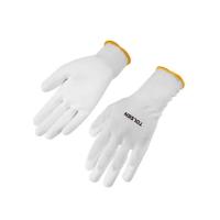 Защитные перчатки Tolsen полиэстер с ПУ покрытием белые L (9) Фото