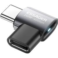 Переходник Essager USB-C F to USB-C M USB 4.0 40Gbps 240W 90° corner Фото