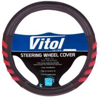 Чехол на руль VITOL M чорн./черв. Фото