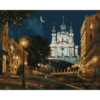 Картина по номерам Santi Київ у ночі 40х50 см LED підсвітка Фото