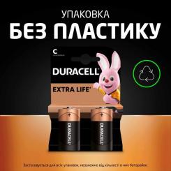 Батарейка Duracell C LR14 щелочная 2шт. в упаковке Фото 6