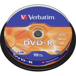 Диск DVD Verbatim 4.7Gb 16X CakeBox 10шт Фото