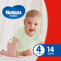 Подгузники Huggies Classic 4 (7-18 кг) Small 14 шт Фото