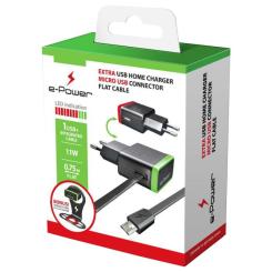 Зарядное устройство E-power 2 * USB 2.1A + смарт кабель Фото