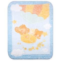 Одеяло детское Luvena Fortuna голубое с рисунком животных Фото