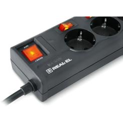 Сетевой фильтр питания REAL-EL RS-6 EXTRA 1.8m, black Фото 3