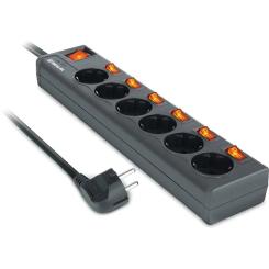 Сетевой фильтр питания REAL-EL RS-6 EXTRA 1.8m, black Фото 4