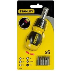 Набор отверток Stanley Multibit Stubby, реверсивная, с 6 сменными битами Фото 4