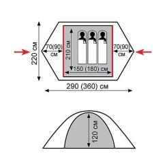 Палатка Tramp Peak 3 v2 Фото 2