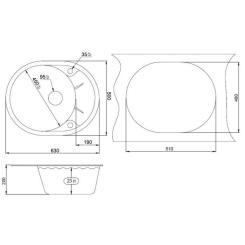 Мойка кухонная Minola MOG 1155-63 Пирит Фото 1
