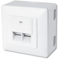Компьютерная розетка Digitus 2xRJ45 STP, cat. 6, для відкритої проводки Фото