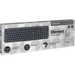 Клавиатура Defender Element HB-520 USB UKR Black Фото 1