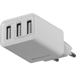 Зарядное устройство Defender UPA-31 white, 3xUSB, 5V / 3.1A Фото 2