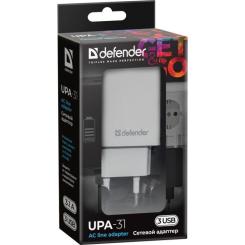 Зарядное устройство Defender UPA-31 white, 3xUSB, 5V / 3.1A Фото 3