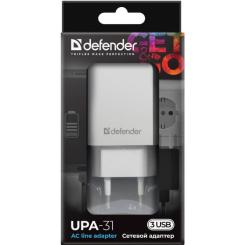 Зарядное устройство Defender UPA-31 white, 3xUSB, 5V / 3.1A Фото 4