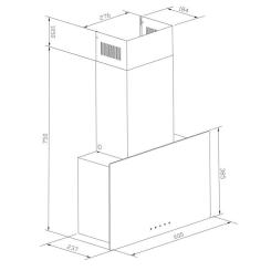 Вытяжка кухонная Pyramida V1-60 BL Фото 6