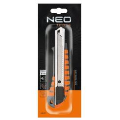 Нож канцелярский Neo Tools 18 мм, металический корпус Фото 1
