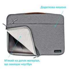 Чехол для ноутбука Grand-X 15'' SLX Grey Фото 3