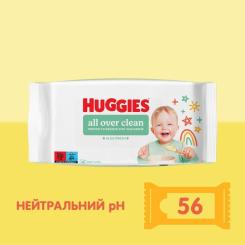 Детские влажные салфетки Huggies OverClean 56 шт Фото 3