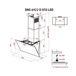 Вытяжка кухонная Perfelli DNS 6422 D 850 GR LED Фото 11
