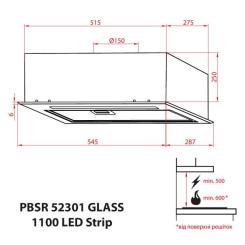 Вытяжка кухонная Weilor PBSR 52301 GLASS BL 1100 LED Strip Фото 11