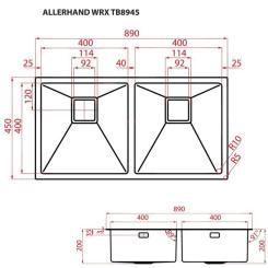 Мойка кухонная Weilor ALLERHAND WRX TB8945 Фото 8