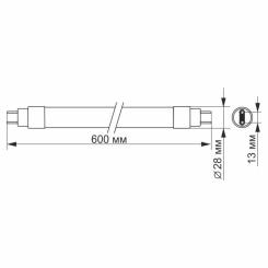 Лампочка Videx T8b 9W 0.6M 4100K 220V Фото 2