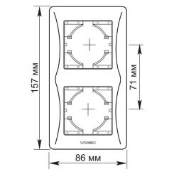 Рамка Videx BINERA кремовая 2 поста Фото 1