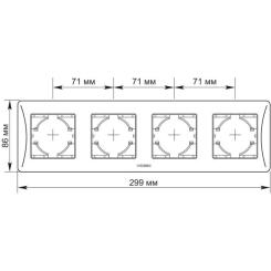 Рамка Videx BINERA белая 4 поста Фото 1