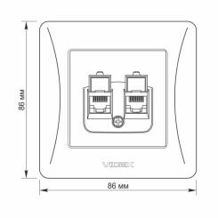 Компьютерная розетка Videx BINERA CAT6+CAT3 двойная черн Фото 5