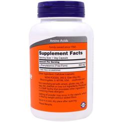Аминокислота Now Foods L-Фенилаланин, L-Phenylalanine, 500мг, 120 капсул Фото 1