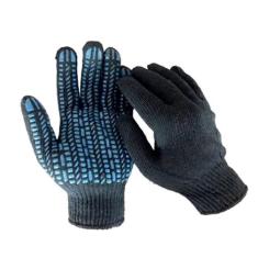 Защитные перчатки Werk ХБ черные, синие "квадраты" Фото