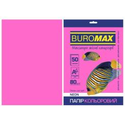 Бумага Buromax А4, 80g, NEON crimson, 50sh Фото